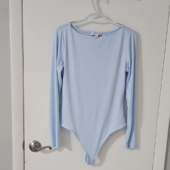 And Now This Tops - Light Blue Long-Sleeve Women’s Bodysuit